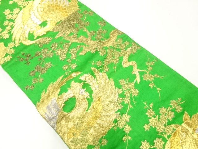 アンティーク　鳳凰に楓模様織出し袋帯（材料）